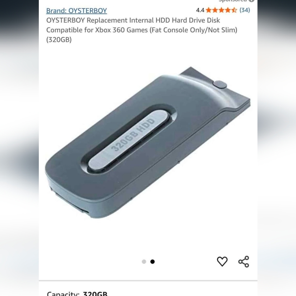 OYSTERBOY 320GB HDD for Xbox 360